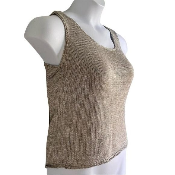 Liz Claiborne Sleeveless Silver Sparkly Top Womens Medium - Picture 2 of 10